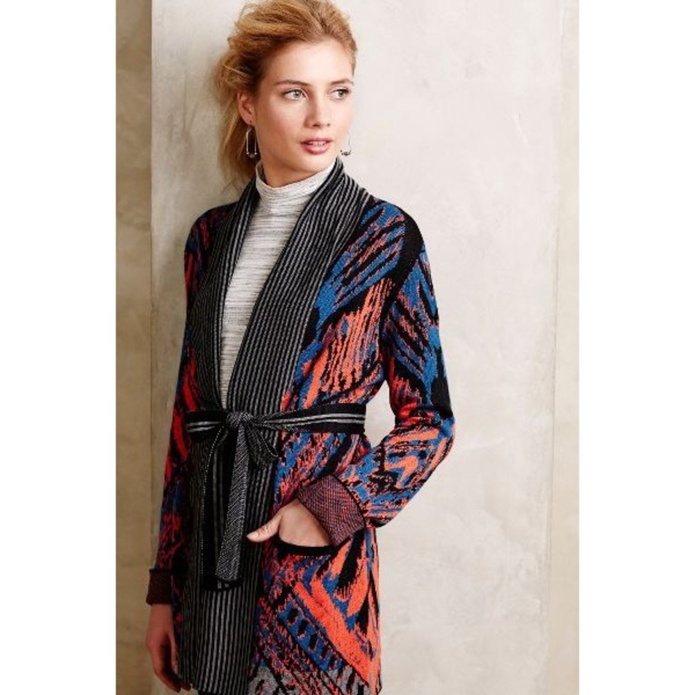 Anthropologie Cynthia Vincent Boho Navajo Cardigan Southwestern Wearable Art